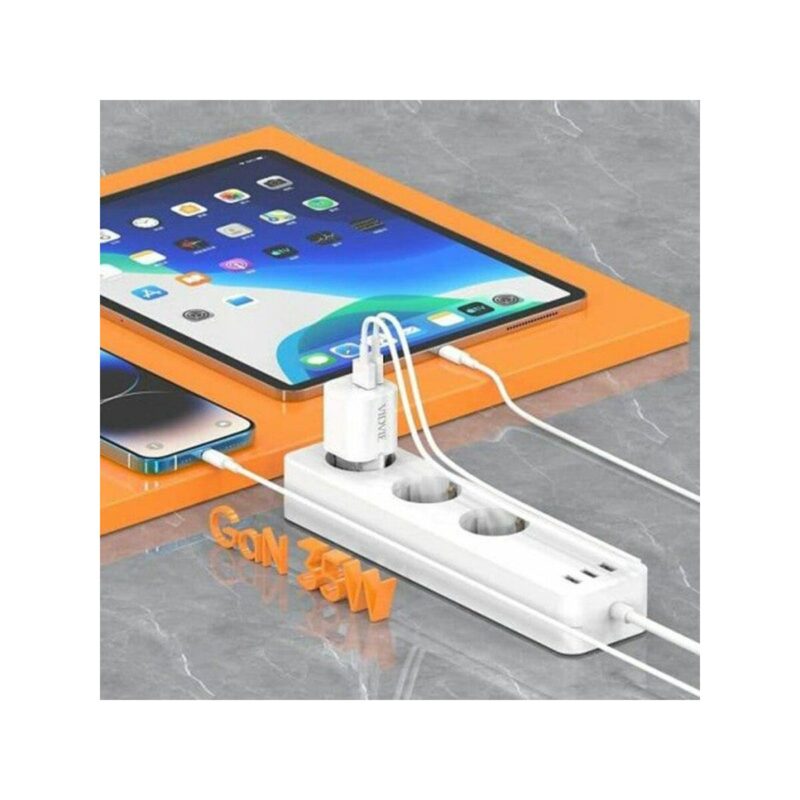 Ładowarka sieciowa VIDVIE PLE255 1xUSB + 1xType C 3A 35W GaN compatible PD20W biały