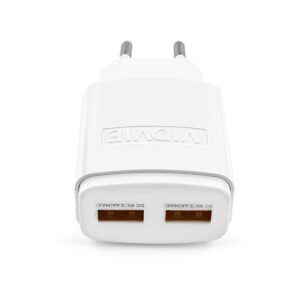 Ładowarka sieciowa VIDVIE PLE245 2xUSB + kabel Iphone 2.4A biały