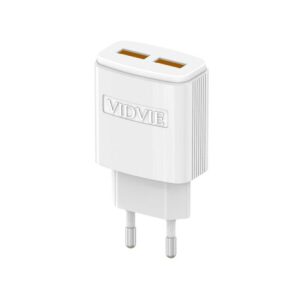 Ładowarka sieciowa VIDVIE PLE245 2xUSB + kabel Iphone 2.4A biały