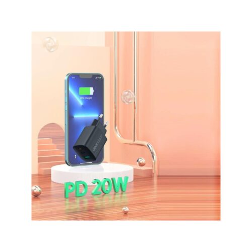 Ładowarka sieciowa VIDVIE PLE248 1xUSB + 1xType C + kabel Type C 3A PD 20W czarny