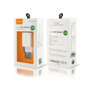 Ładowarka sieciowa VIDVIE PLE249 1xUSB + kabel iPhone 3A 18W QC 3.0 biały