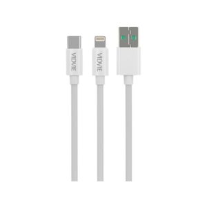 Kabel VIDVIE CB471 USB/Type-C + iPhone 5A, 1.2m biały