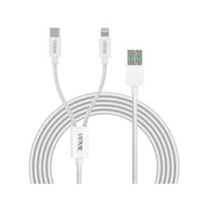Kabel VIDVIE CB471 USB/Type-C + iPhone 5A, 1.2m biały