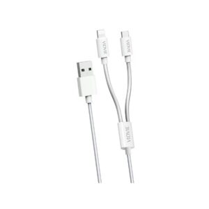 Kabel VIDVIE CB471 USB/Type-C + iPhone 5A, 1.2m biały