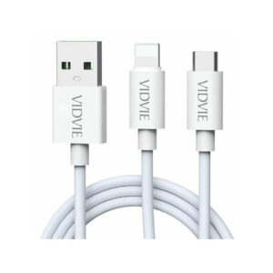 Kabel VIDVIE CB471 USB/Type-C + iPhone 5A, 1.2m biały