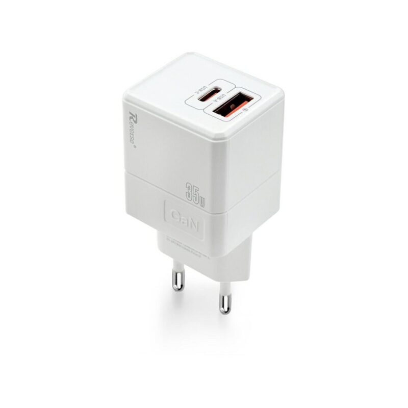 Ładowarka sieciowa REVERSE U63 1xUSB + 1xType C 35W, GaN, Power Delivery biały