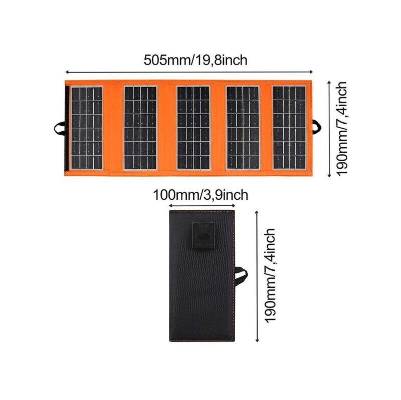 Panel solarny A02 10W, 1x USB czarno-pomarańczowy