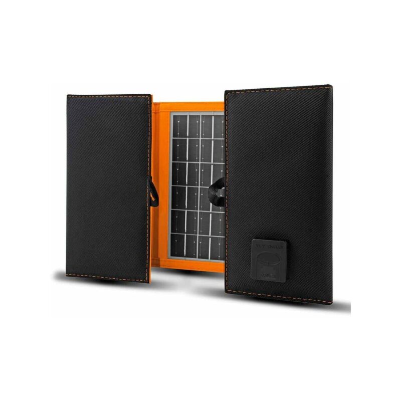 Panel solarny A02 10W, 1x USB czarno-pomarańczowy