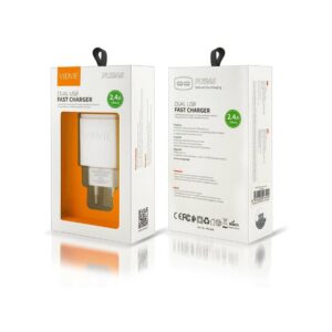 Ładowarka sieciowa VIDVIE PLE245 2xUSB + kabel Micro 2.4A biały