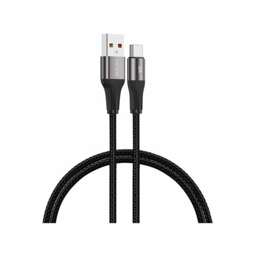 Kabel VIDVIE CB4038 USB/Type C 3A, 2m czarny