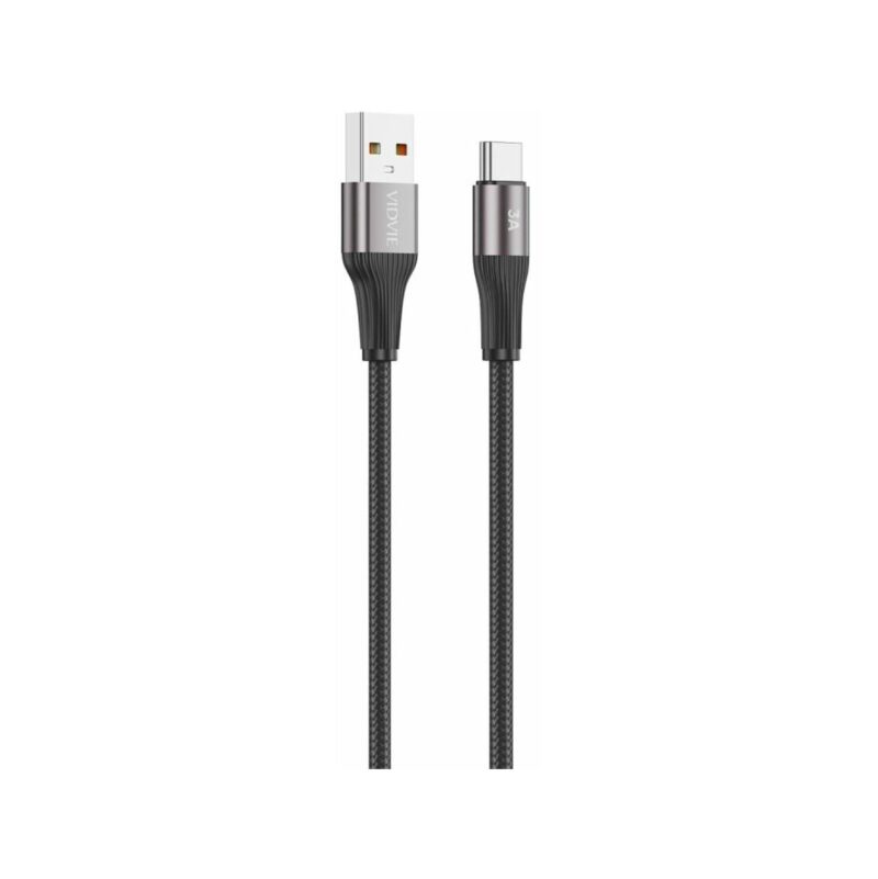 Kabel VIDVIE CB4038 USB/Type C 3A, 1m czarny