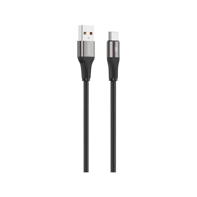 Kabel VIDVIE CB4038 USB/Type C 3A, 3m czarny
