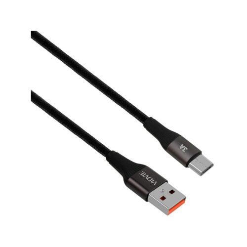 Kabel VIDVIE CB4038 USB/Micro 3A, 3m czarny