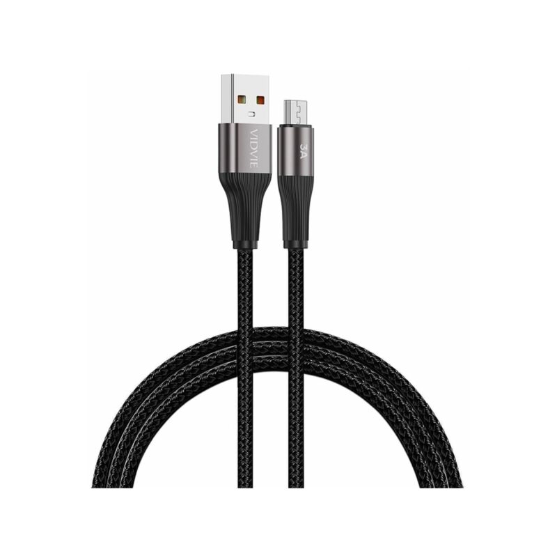 Kabel VIDVIE CB4038 USB/Micro 3A, 3m czarny