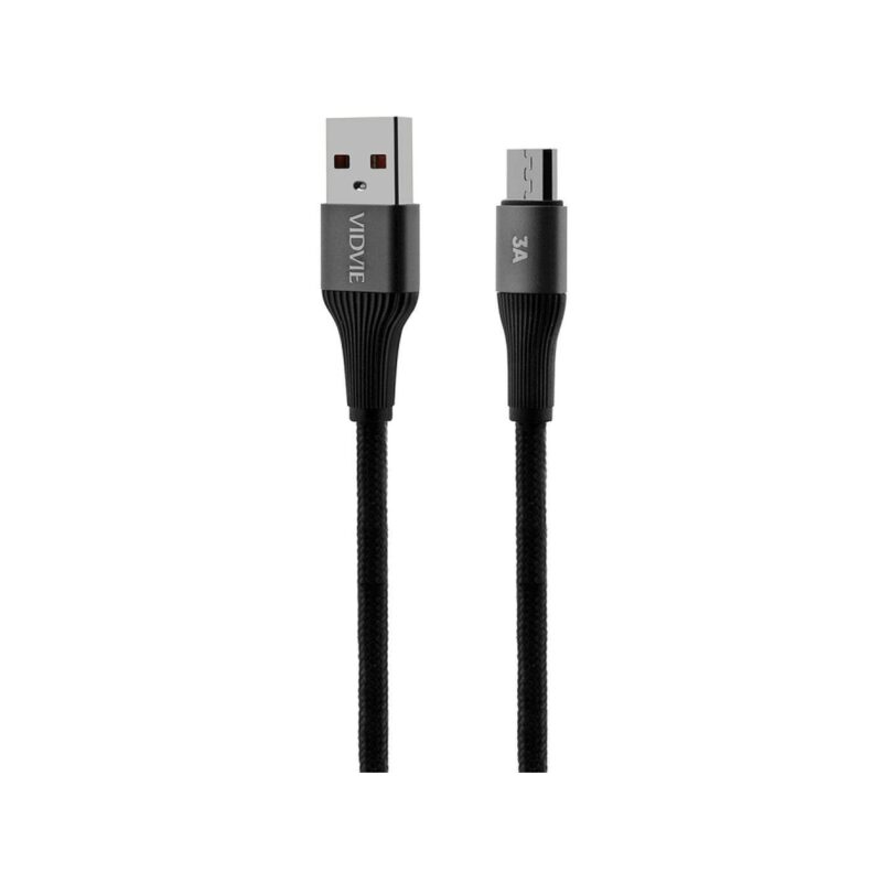 Kabel VIDVIE CB4038 USB/Micro 3A, 3m czarny