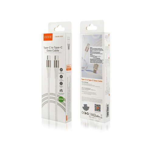 Kabel VIDVIE CB4038 Type C/Type C 60W, 3m biały