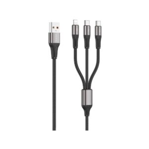 Kabel VIDVIE CB4039 USB/Type-C + Type-C + iPhone 3A, 1.2m biały