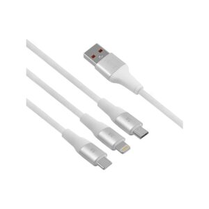 Kabel VIDVIE CB4039 USB/Type-C + Type-C + iPhone 3A, 1.2m biały