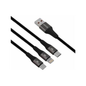 Kabel VIDVIE CB4039 USB/Type-C + Type-C + iPhone 3A, 1.2m biały