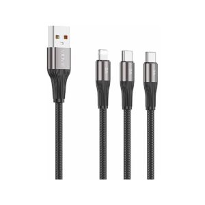 Kabel VIDVIE CB4039 USB/Type-C + Type-C + iPhone 3A, 1.2m biały