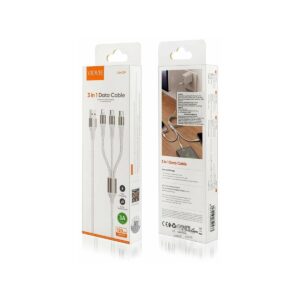 Kabel VIDVIE CB4039 USB/Type-C + Type-C + iPhone 3A, 1.2m biały