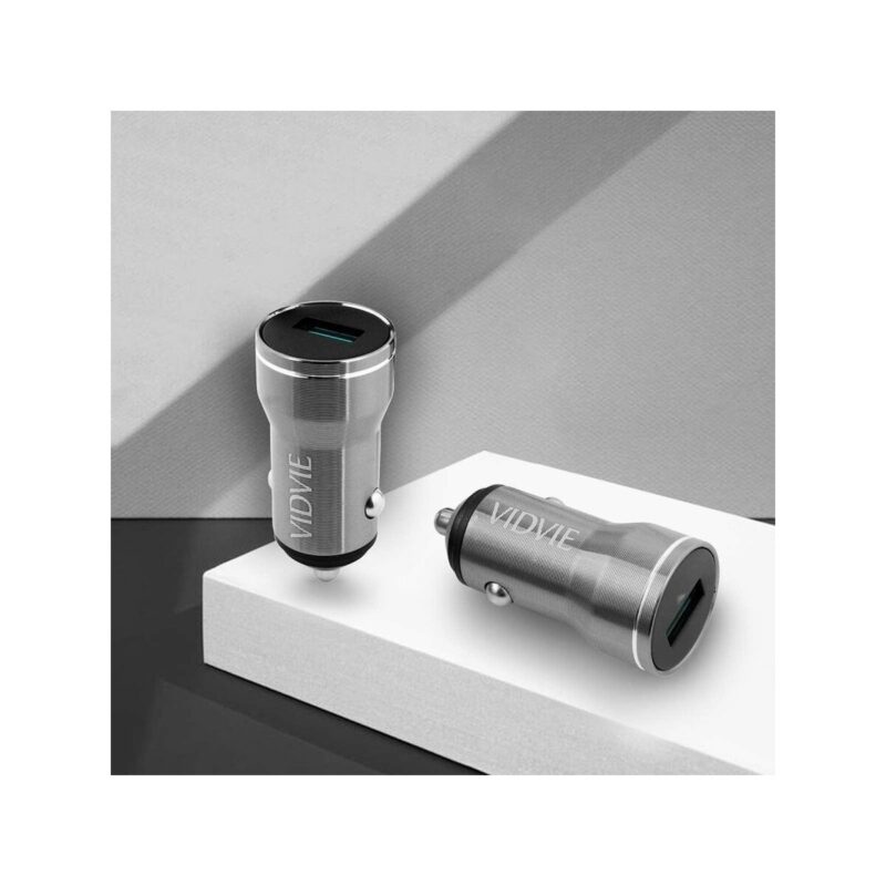 Ładowarka samochodowa VIDVIE CC536 1xUSB QC 3.0 18W srebrny
