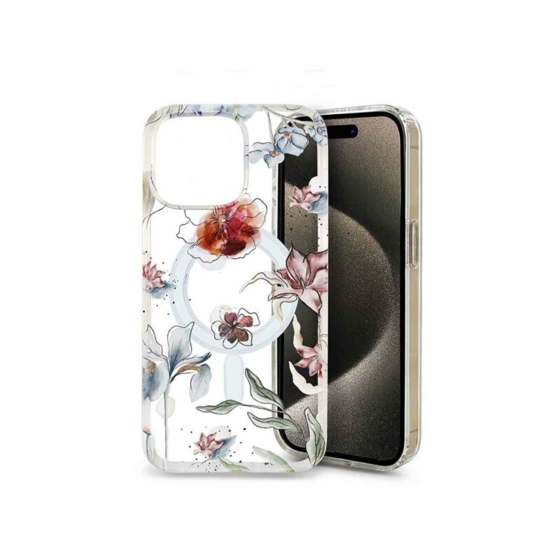 Etui MAGSAFE PRINT do Apple iPhone 15+ flora