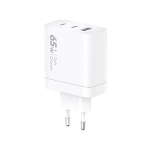 Ładowarka sieciowa VIDVIE PLE262 1xUSB + 2xType-C + kabel Type-C/Type-C 3A 65W GaN biały