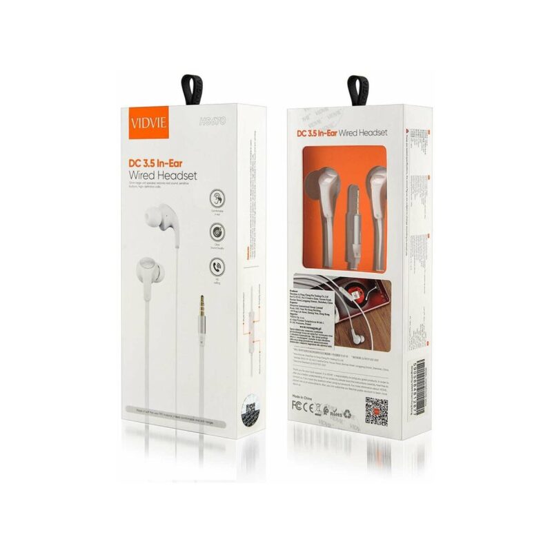 Słuchawki z kablem VIDVIE HS670 3.5mm Jack biały