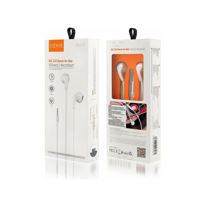 Słuchawki z kablem VIDVIE HS673 3.5mm Jack biały