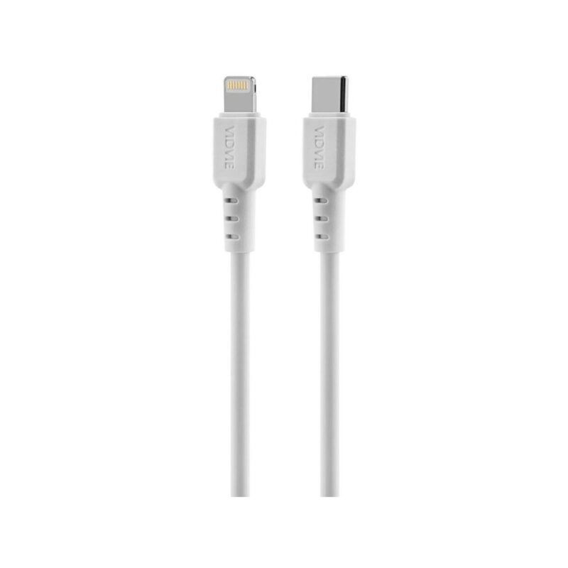 Ładowarka sieciowa VIDVIE PLE261 2xType-C + kabel Type-C/iPhone 3A 45W GaN biały