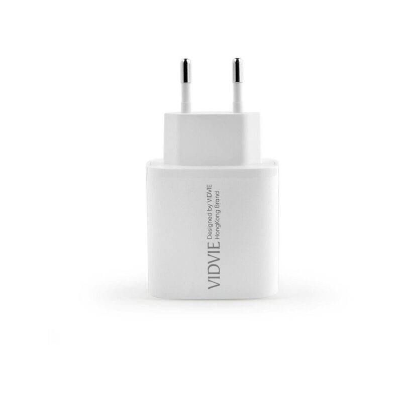 Ładowarka sieciowa VIDVIE PLE261 2xType-C + kabel Type-C/iPhone 3A 45W GaN biały