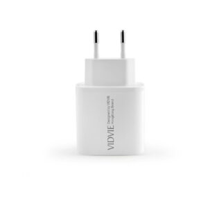 Ładowarka sieciowa VIDVIE PLE261 2xType-C + kabel Type-C/Type-C 3A 45W GaN biały