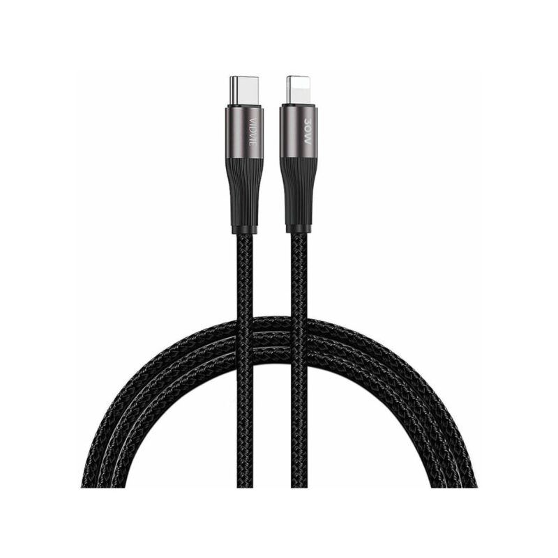 Kabel VIDVIE CB4038 Type C/iPhone 30W, 3m czarny