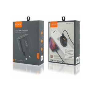 Ładowarka sieciowa VIDVIE PLE231 3xUSB + kabel Micro 2,4 A czarny