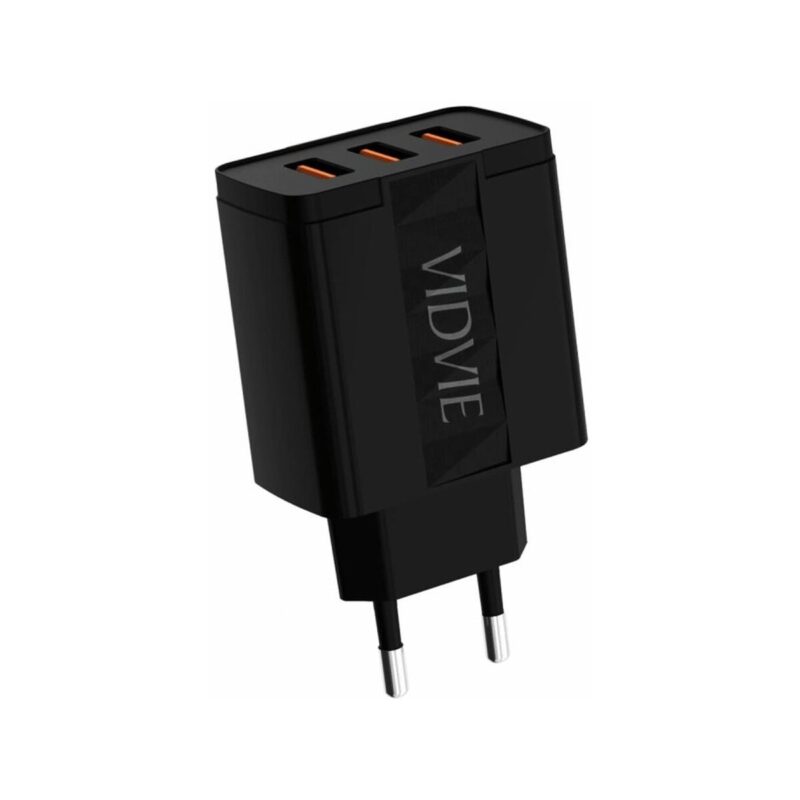 Ładowarka sieciowa VIDVIE PLE231 3xUSB + kabel Micro 2,4 A czarny