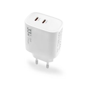 Ładowarka sieciowa VIDVIE PLE260 2xType-C + kabel Type-C/Type-C 3A 33W GaN compatible PD20W biały