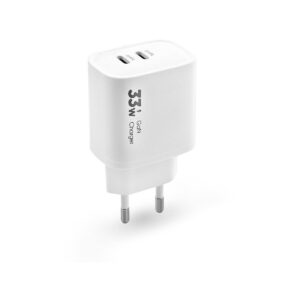 Ładowarka sieciowa VIDVIE PLE260 2xType-C + kabel Type-C/iPhone 3A 33W GaN compatible PD20W biały