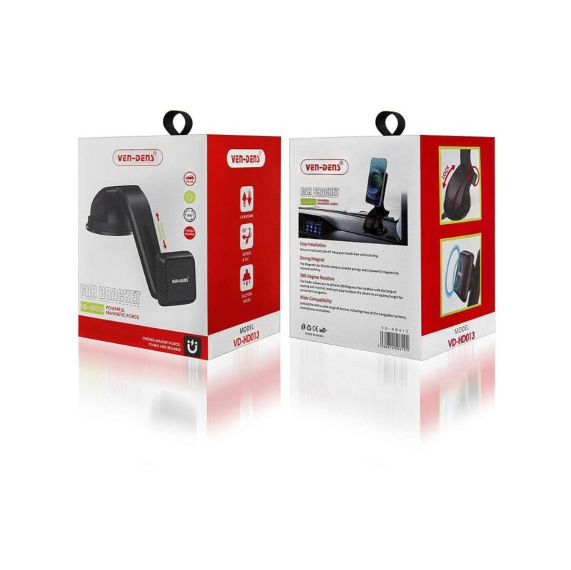 Uchwyt samochodowy VEN-DENS VD-HD013 Magnetyczny Do Szyby i Kokpitu czarny