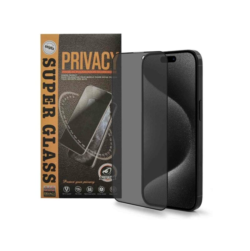 Szkło hartowane PRIVACY do Apple iPhone 16 PRO/17 KOPERTA