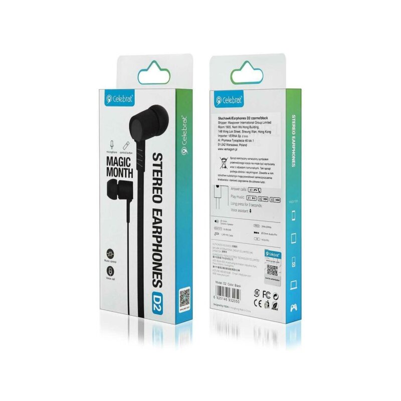 Słuchawki z kablem CELEBRAT D2 czarny