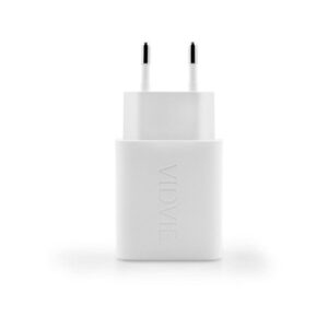 Ładowarka sieciowa VIDVIE PLE268 1xUSB + 1xType C 3A PD 20W biały