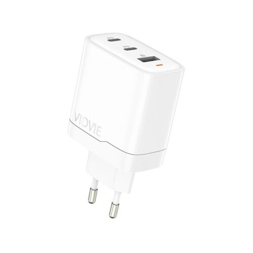 Ładowarka sieciowa VIDVIE PLE266 1xUSB + 2xType-C 3A PD 30W biały