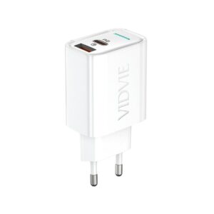 Ładowarka sieciowa VIDVIE PLE269 1xUSB + 1xType C 3A PD 30W biały