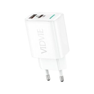 Ładowarka sieciowa VIDVIE PLE269 1xUSB + 1xType C 3A PD 30W biały