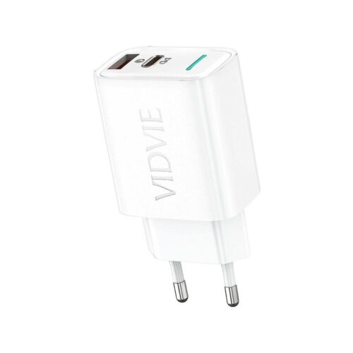 Ładowarka sieciowa VIDVIE PLE269 1xUSB + 1xType C 3A PD 30W biały