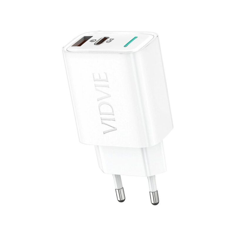 Ładowarka sieciowa VIDVIE PLE269 1xUSB + 1xType C 3A PD 30W biały