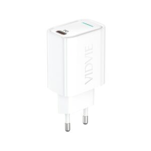 Ładowarka sieciowa VIDVIE PLE268 1xUSB + 1xType C 3A PD 20W biały