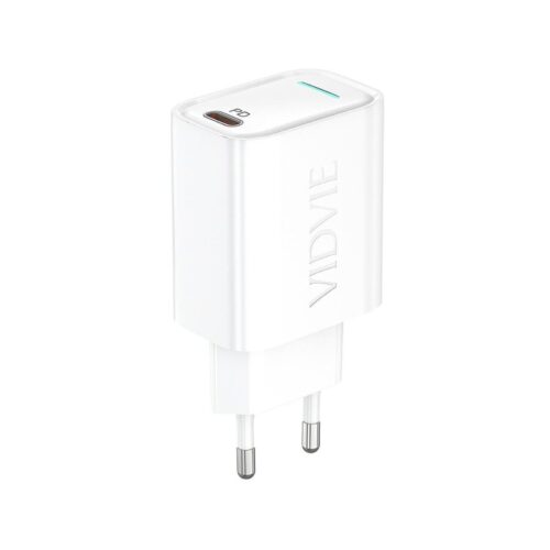 Ładowarka sieciowa VIDVIE PLE268 1xUSB + 1xType C 3A PD 20W biały