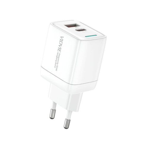 Ładowarka sieciowa VIDVIE PLE267 1xUSB + 1xType C 3A PD 20W biały
